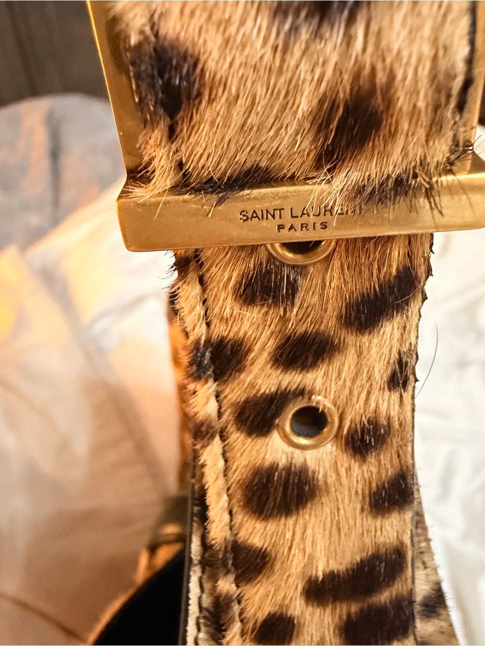 Saint Laurent Leopard-Print Shoulder Bag in Brown and Black - Picture 12 of 16